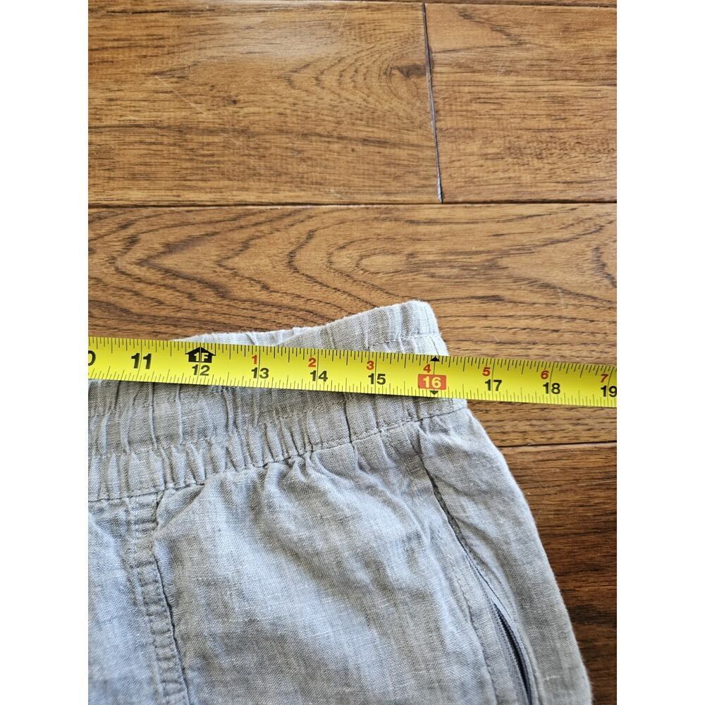 Athleta Linen Cabo Wide Leg Pants Casual Coastal Resort Lagenlook‎ Size L Gray - Picture 7 of 9